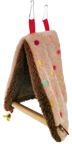 Amaca per per gabbia - Tenda a gabbia sospesa da 7,1 pollici | Tenda Cockatiel in peluche e cotone con gancio | Casa calda, in peluche, tende morbide invernali calde, per piccioncini, co