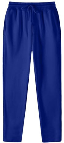 Generisch Pantalones de lino para mujer, pantalones de verano, pantalones de tela, corte recto, ligeros, cintura alta, con bolsillos, algodón A159