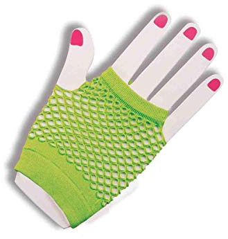 Forum Novelties Fingerless Fishnet Glove (Green), One Size