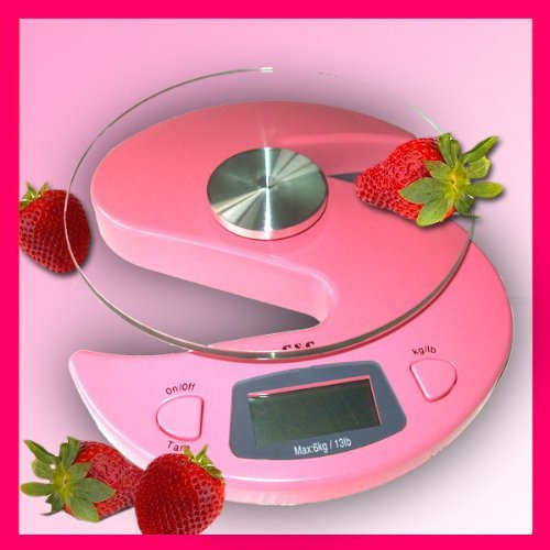 GundG - Bilancia digitale da cucina/da lettere, 6000g/1g, colore: Rosa