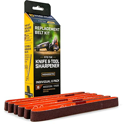 WORK SHARP Medium Slipband Kit – WSSA0002704 Kniv och Verktyg Slipband Kit – Slipmedel i Keramisk Oxid av Högsta Kvalitet för Slipning