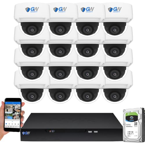 GW Security 16 Channel NVR UltraHD 4K Face Recognition NDAA & TAA Compliant Security Camera System with 16 x 8MP @25FPS Outdoor 2.7-13.5mm Motorized Zoom PoE Dome Cameras, 10 Smart AI Functions