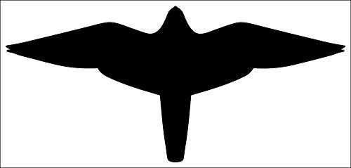 Wichelhaus Vogelaufkleber Falke, selbstklebend, schwarz, 5-Stück-Packung, jeder Vogel 30x14 cm