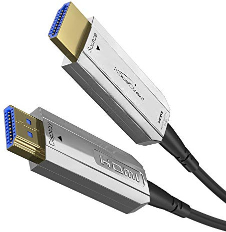 KabelDirekt – 100m Câble optique HDMI compatible avec (HDMI 2.0a/b, 2.0, 1.4a, 4K Ultra HD, 3D, Full HD, 1080p, HDR, ARC, Highspeed avec Ethernet, PS4, XBOX, HDTV) PRO Series