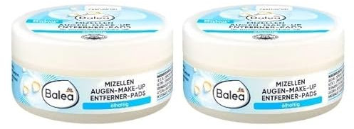 Balea Eye Make-Up Remover Pads with Waterproof Oil-Containing Pack of 2 (2 x 50 Pieces)