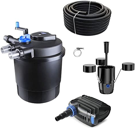 AquaOne Teich Filteranlage Set Nr.38 CPF 20000 Druckfilter 50W Eco Teichpumpe Teichgröße bis 40000l Teichschlauch Bachlauf UV Lampe