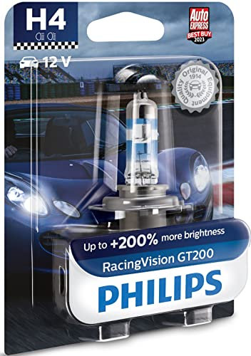 Philips RacingVision GT200 H4 car headlight bulb +200%, single blister