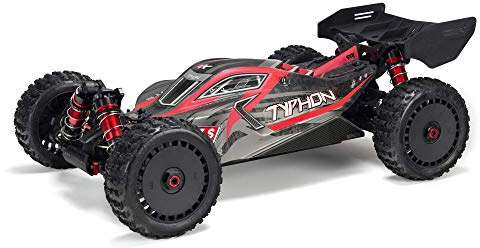 ARRMA RC Car 1/8 Typhon 6S V5 4WD BLX Buggy with Spektrum Firma RTR (Ready-to-Run), Black and Red, ARA8606V5