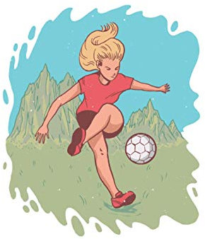 Notizbuch - Kariert: DIN A4, 144 Seiten | Dickes Kariertes Notizheft / Matheheft / Schulheft / Tagebuch / Skizzenbuch mit Inhaltsverzeichnis und ... Motiv: Frau Die Fußball Spielt Sport Mädchen