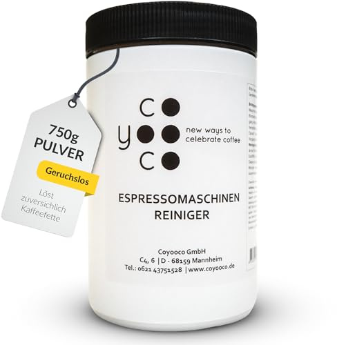 COYOOCO Siebträger Reinigungspulver 750g – Kaffeefettlöser – Brühgruppenreiniger – Siebträger Zubehör - entfernt effektiv Fett & Ablagerungen
