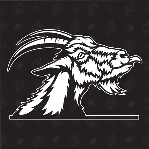 speedwerk-motorwear Ziegenbock Version 1 - Aufkleber, Autoaufkleber, Sticker, Ziege, Geiß, Zicklein, Kitz, Bauernhof, Bock, Tiere, Farmanimals, Farmtiere, Ziegenhirte, (AUCH MIT Wunschname MÖGLICH)