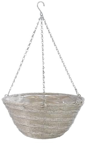 Smart Garden Monza Faux Rattan Hanging Basket – 14in