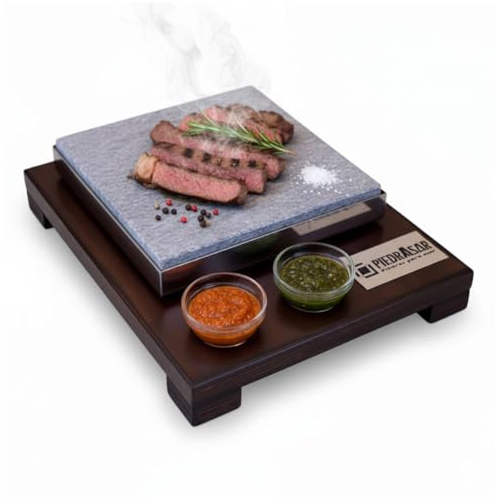 Piedra Para Carne de 20x20 cm Modelo Nogal 2s con Placa Personalizada