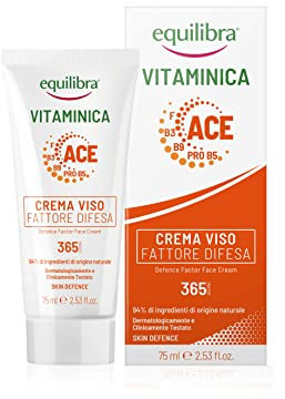 Equilibra, Crema Viso Riequilibrante, Riparatrice, Fattore Difesa, con Complesso Multivitaminico, Oli di Carota e Mango, Estratto del Litchi, Difende e Protegge la Viso 365 Giorni L'anno, 75 ml