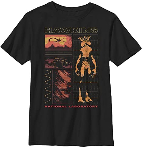 Stranger Things Unisex barn Hawkins Lab kortärmad T-shirt, svart, en storlek, svart, one size