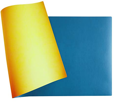 Exacompta 29145E Schreibtischunterlage Home Office aus zweifarbigem Kunstleder weich und strapazierfähig 40 x 80 cm Türkis/Safran ideal für Büro Mauspad