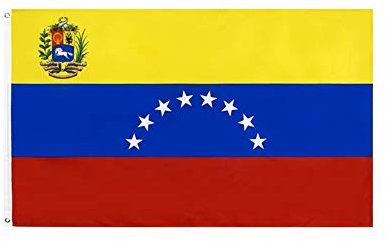 Stormflag Bandera Venezuela 3x5ft/90x150cm Bandera de Venezuela de 8 estrellas de poliéster 90g, 2 ojales de metal costura doble con ojal