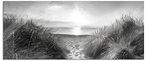 Pixxprint Glasbild Panorama, Wandbild aus Echtglas, der Weg ins Meer Kunst, 120x50 cm, inkl. Aufhängung und Abstandshalter