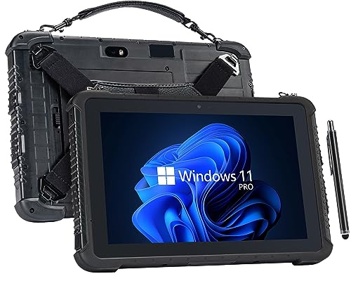 MUNBYN Rugged Tablet IRT08, 10.1 inch Windows Tablet, Windows 11 Pro, 8GB+128GB, Intel N5100,Sunlight Readable, 4G LTE GPS Heavy Duty Industrial Outdoor Work PC, BT5.1 Wi-Fi, 2Y Protection