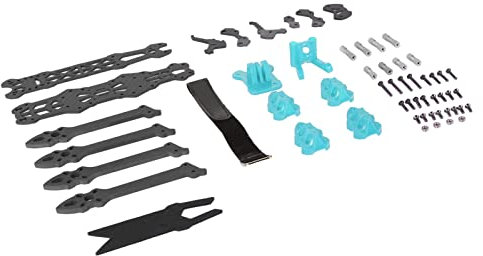 CHICIRIS FPV Racing Drone Frame, Carbon Fiber RC Quadcopter Frame Einfache Installation Leicht Stabil 225 Mm Radstand Professionell für RC Drone Zubehör (Blau)