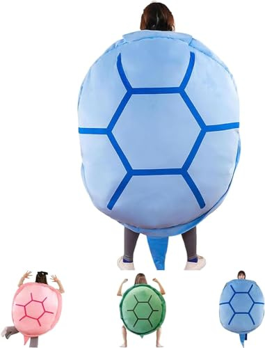 ERISAMO Aqua Cuddles Schildkrötenkissen, Schildkröten-Kostüm-Plüschkissen, tragbare Schildkrötenmuschel-Kissen, tragbar, riesiges Schildkrötenkissen, Schildkrötenmuschel-Kissen, Geschenk für Kinder