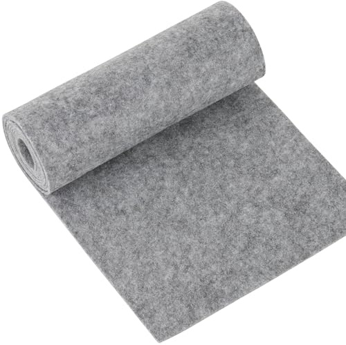 Delsen Filzrolle Filzstoff 30cm x 250cm x 3mm Filz Meterware Polyester Filz Taschenfilz für DIY Aufbewahrungstasche Patchwork Nähen Basteln Handwerken Dekoration (Grau)