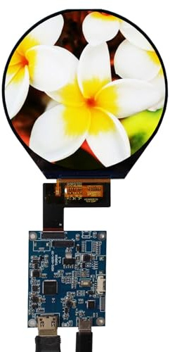VSDISPLAY Schermo LCD rotondo da 3,4 pollici 800x800 IPS MIPI 330nit | e scheda controller H/D 39 pin, porta di alimentazione micro USB