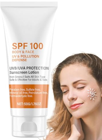 Sonnencreme LSF 100, Sonnencreme Sport Sonnenlotion, Sonnenschutz Für Gesicht Körper, Gesichtssonnenschutz 100 Schutzfaktor, Anti-Aging Sonnencreme Für Gesicht Und Körper