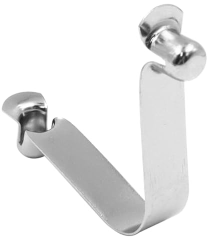 CENPEK 20 Stück Zeltstangenklammern, 8 mm Federschnappklammern für Kajakpaddel, Edelstahl-Zeltstangen-Druckknopf-Federklammern für Camping-Kajakpaddel