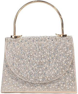 Michelle Moon Handtasche Damen Klein Elegant mit Glitzer | Abendtasche Gold | Clutch Gold für Hochzeit, Party und besondere Anlässe | Handtasche Gold Damen mit abnehmbarer Schulterkette