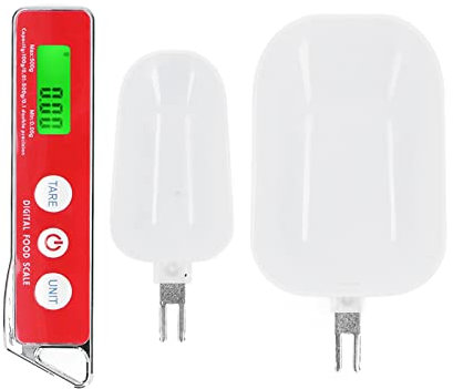 Balance à cuillère numérique, balance de mesure alimentaire en acier inoxydable 500g/0,1g, petite balance de cuisson avec écran LCD, cuillère à mesurer numérique de cuisine pour (Red)