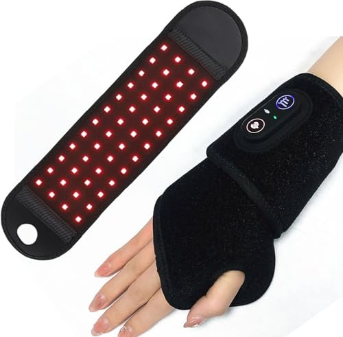 oiakus Red Light Therapy Wrap, 660 850Nm Infrared Light Device Wrist Belt, Red Lamp Therapy Belt for Pain Relief & Recovery, for Wrist, Knee, Muscle