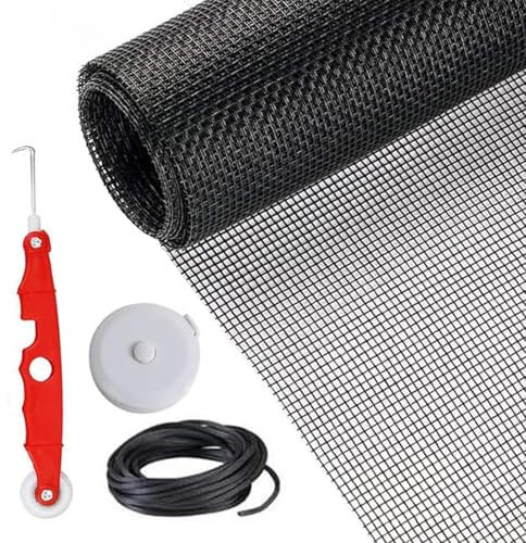 FVPKYUR Kit di ricambio per schermo in fibra di, 157 x 47 pollici, kit di riparazione per porte scorrevoli ad alte prestazioni, rete di prova per animali domestici con strumento a rullo per