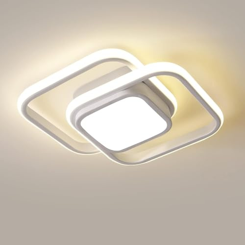 Arcadia Plafoniera Led Soffitto Moderna Quadrata con Luce Bianco Naturale - Lampadario Camera da Letto Soggiorno Bagno Cucina Camera Corridoio - 4500K 2000 Lumen 20W 27 cm - Modello Clytie
