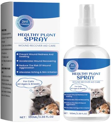 Wundspray für Katzen - Antiseptisches Heilungspray für Haustiere, schnell wirkende Katzenwundversorgung | PET Antiseptische natürliche Formel für Schnitte Kratzer und Hautreizungen, sichere und sanfte
