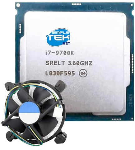SIMPLETEK - Processor i7-9700k 8 core 8 thread - 3.60GHz up to 4.90GHz LGA 1151 V2 compatible, high-performance CPU 95W - Heatsink Included (Refurbished)