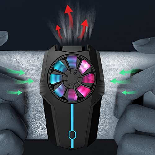Diyeeni Phone Cooler, Cellphone Radiator with 3 Gear Wind, Built in 500mAh Battery, Mobile Phones Cooling Fan for Tiktok Live Streaming, Outdoor Vlog, Mobile Gaming