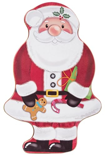 Latas de galletas de Navidad, recipientes reutilizables portátiles con forma de Papá Noel, para aperitivos, postres, Año Nuevo, hogar, vacaciones, boda, fiesta