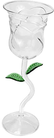 SHINEOFI Verre à Vin Décoratif Forme de Rose Verre Cocktail Élégant pour Whisky Vin et Boissons Adapté Bar Restaurant Fête Cadeau Original