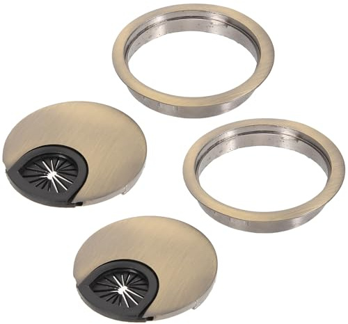 LOLIPPYY Copriforo Per Cavi Da Scrivania in Lega Di Zinco 60 Mm, Passacavo Per Ufficio Resistente All’usura, 2 Pezzi Per Organizzazione Fili e Gestione Cavi Mobili e Pc