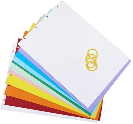 MotiveTech Cardstock, Binding Rings Included, Preschool Craft Book Kit, Party Invitations, Papers, Multi, Coloful with 4 Ring