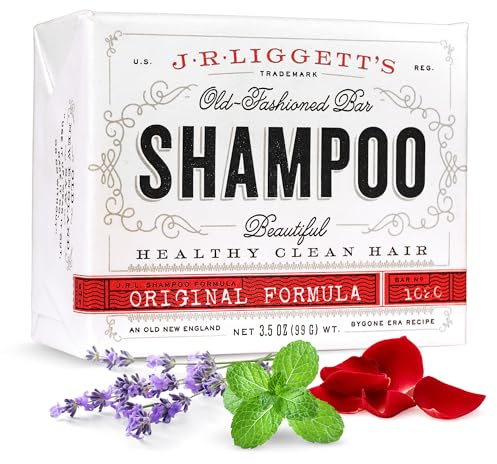 J.R.LIGGETT'S All-Natural Original Shampoo Bar - Plant-Based Solid Dry Bar For Sensitive Scalp And Color-treated Hair - Sulfate-Free With Antioxidants and Vitamins - Original Scent - Pack of 1