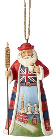Enesco Jim Shore Heartwood Creek British Santa Hängeornament, 11,4 cm, Mehrfarbig für Weihnachten