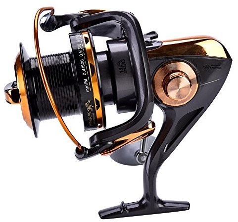 Angelrolle, Wallerrollen 12 + 1BB High Speed Metallguss Großfischrolle Spinrolle für Salzwasser Süßwasserfischen
