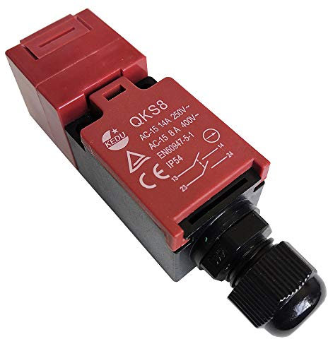 KEDU QKS8 Safety Door Switch Limit Switches Lock Doors Key Switch, 2-Pack (Function F1, Cable Gland M16)