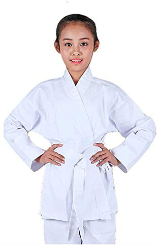 NAMAZU Karate Uniform for Kids and Adult, Lightweight Karate Gi Student Uniform with Belt for Martial Arts Training - White