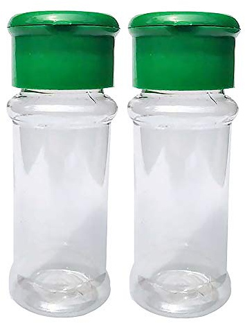 Contenedor de condimentos de 100 ml, 2 botellas de plástico translúcido, salero y pimentero, salero y pimentero (verde)