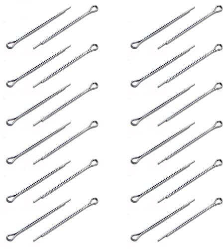 MroMax 150pcs Total Length 40mm Pin Width 2mm Carbon Steel Split Cotter Pins Fastener Hardware Silver Tone