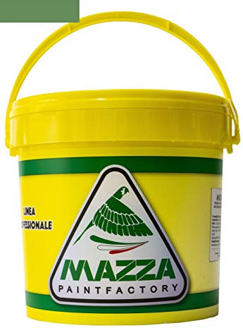 MAZZA Colorificio Pittura per Interni Lavabile Acrilica Lt 5-14 Per Muri Interni Ed Esterni Bianca e Colorata Colorificio (5 Litri, Verde Ossido Mz1122/5)
