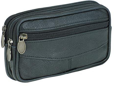 Hüfttasche Gürtelbörse Gürteltasche Bauchtasche Portemonnaie Geldbörse Echt Leder in Schwarz oder Braun